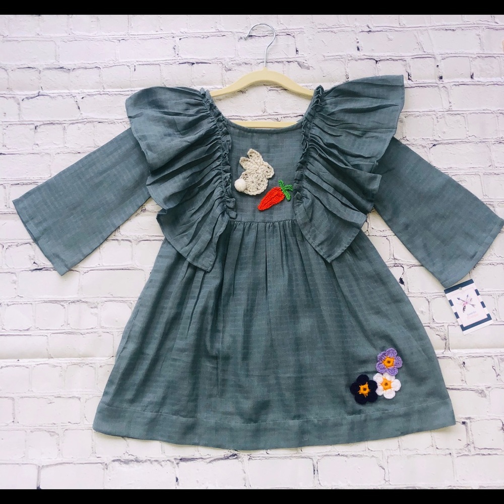Girls 4T organic cotton wing dress custom